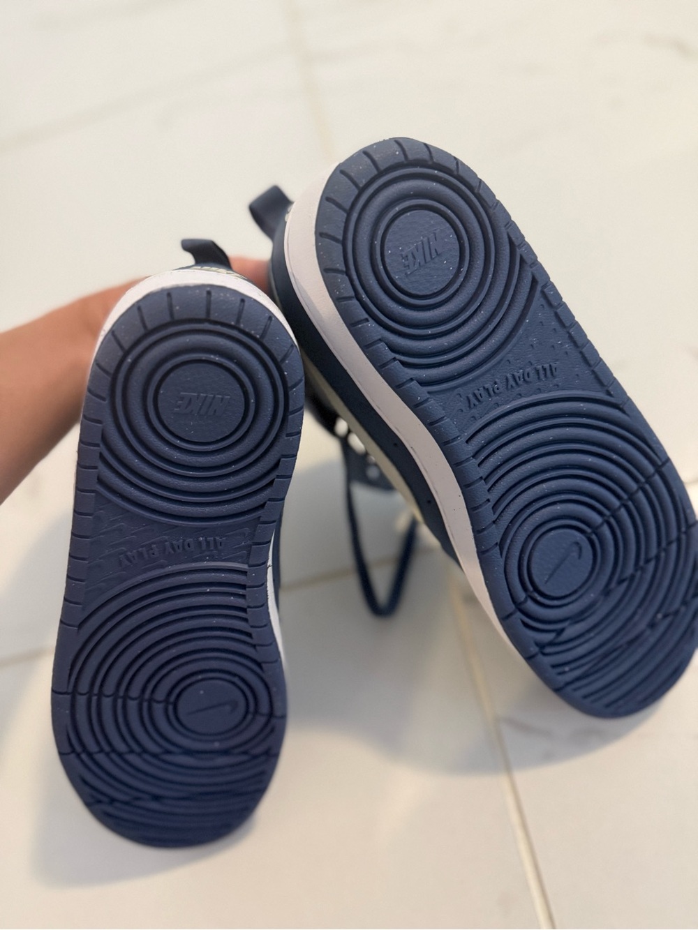 Nike Kids Navy Sneakers with White Swoosh - Picture 6 of 7